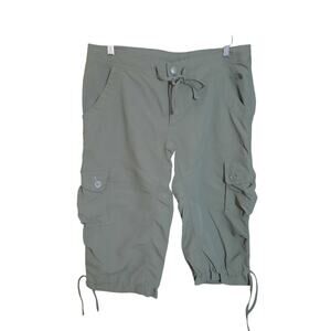 The North Face Womens Army Green Camping & Hiking Cargo Capri Pants Size 14